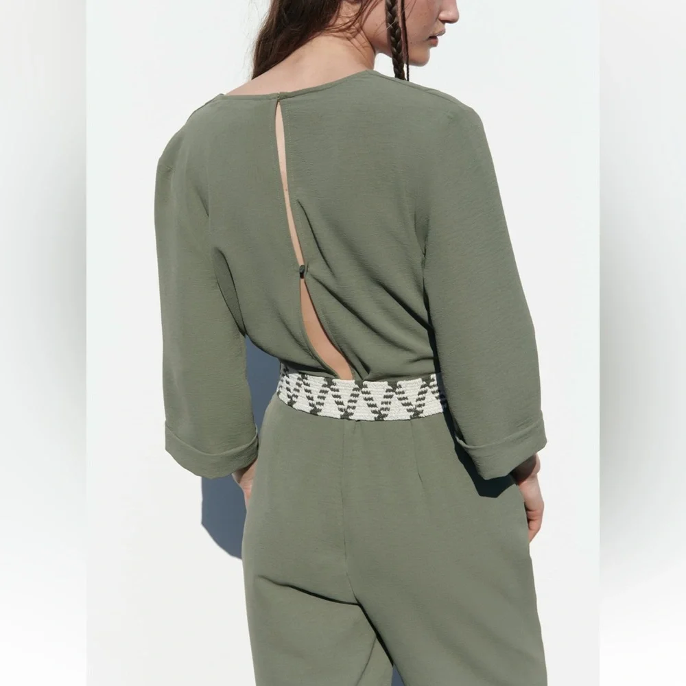 ZARA | Long Belted Jumpsuit - Picture 8 of 8
